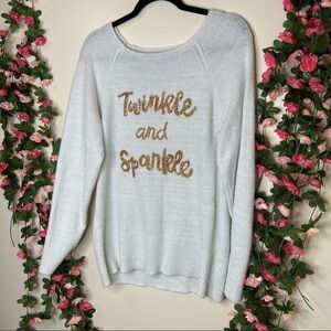 Apt 9 Light Blue Graphic Celestial Stars Sweater L